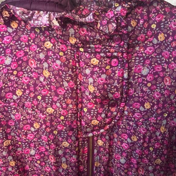 LoveShackFancy Modena Puffer Quilted Floral Print Jacket in Cherry Wine - Picture 10 of 10